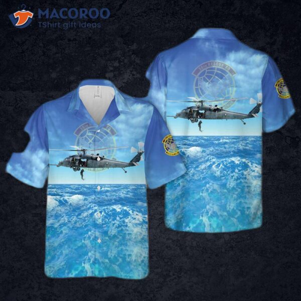 The U.s. Air Force 38th Rescue Squadron’s Sikorsky Hh-60g Pave Hawk Hawaiian Shirt.