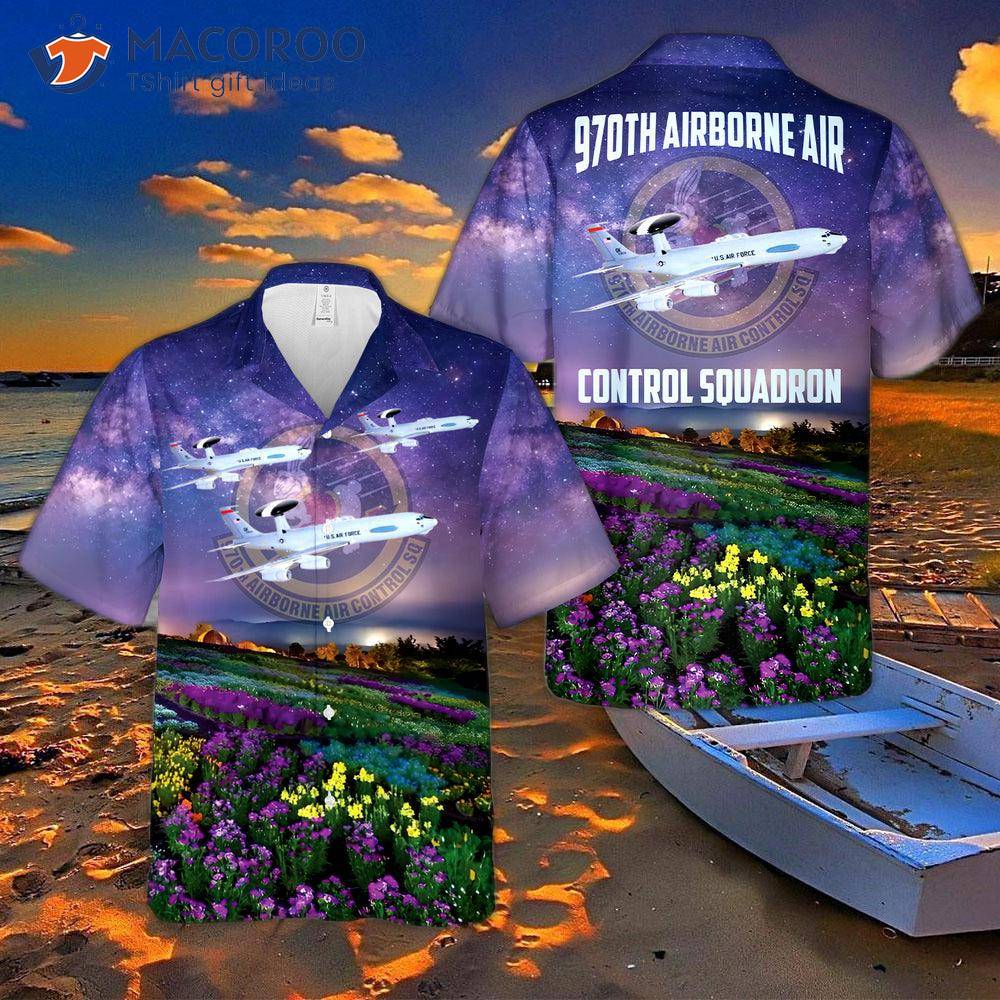 The U.s. Air Force 970th Airborne Control Squadron E-3 Sentry Hawaiian Shirt. The U.s. Air Force 970th Airborne Control Squadron E-3 Sentry Hawaiian Shirt.