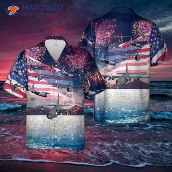 The U.s. Air Force Lockheed Ac-130 Hawaiian Shirt For Fourth Of July.