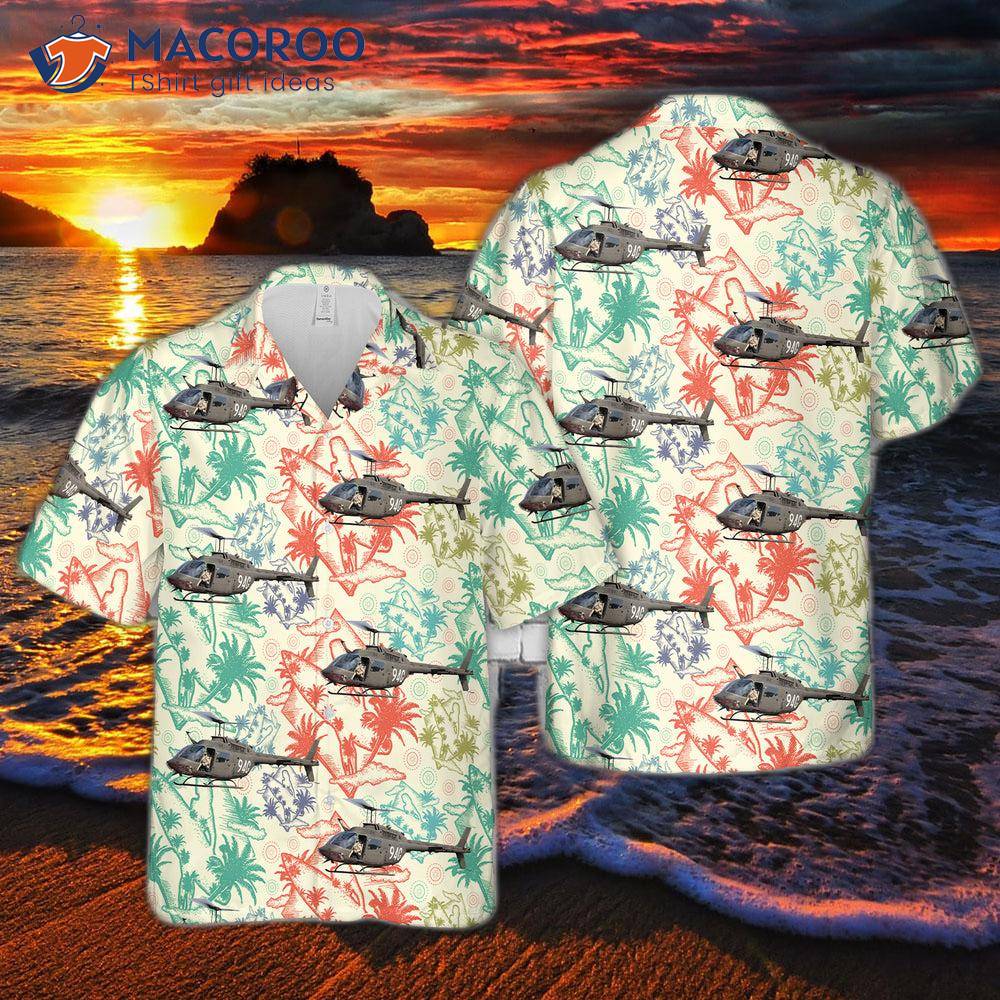 The U.s. Army Bell Oh-58a Kiowa (206a-1) Hawaiian Shirt. The U.s. Army Bell Oh-58a Kiowa (206a-1) Hawaiian Shirt.