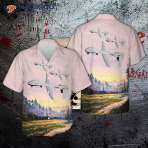 The U.s. Army Mq-1c Warrior Uav Hawaiian Shirt.