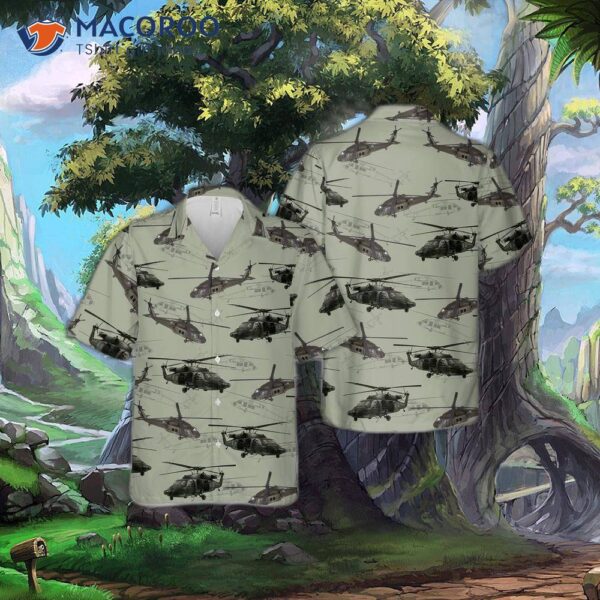 The U.s. Army Sikorsky Uh-60 Black Hawk Hawaiian Shirt.