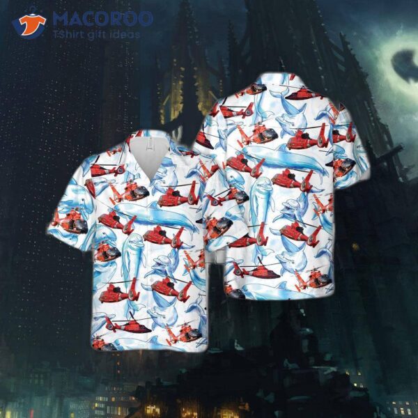 The U.s. Coast Guard Eurocopter Mh-65 Dolphin Hawaiian Shirt