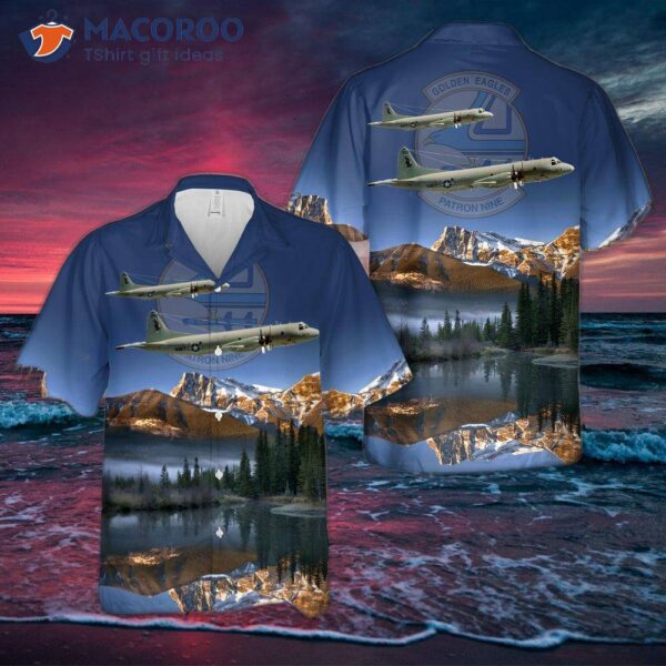 The U.s. Navy Patrol Squadron 9 (vp-9) “golden Eagles” P-3c Hawaiian Shirt