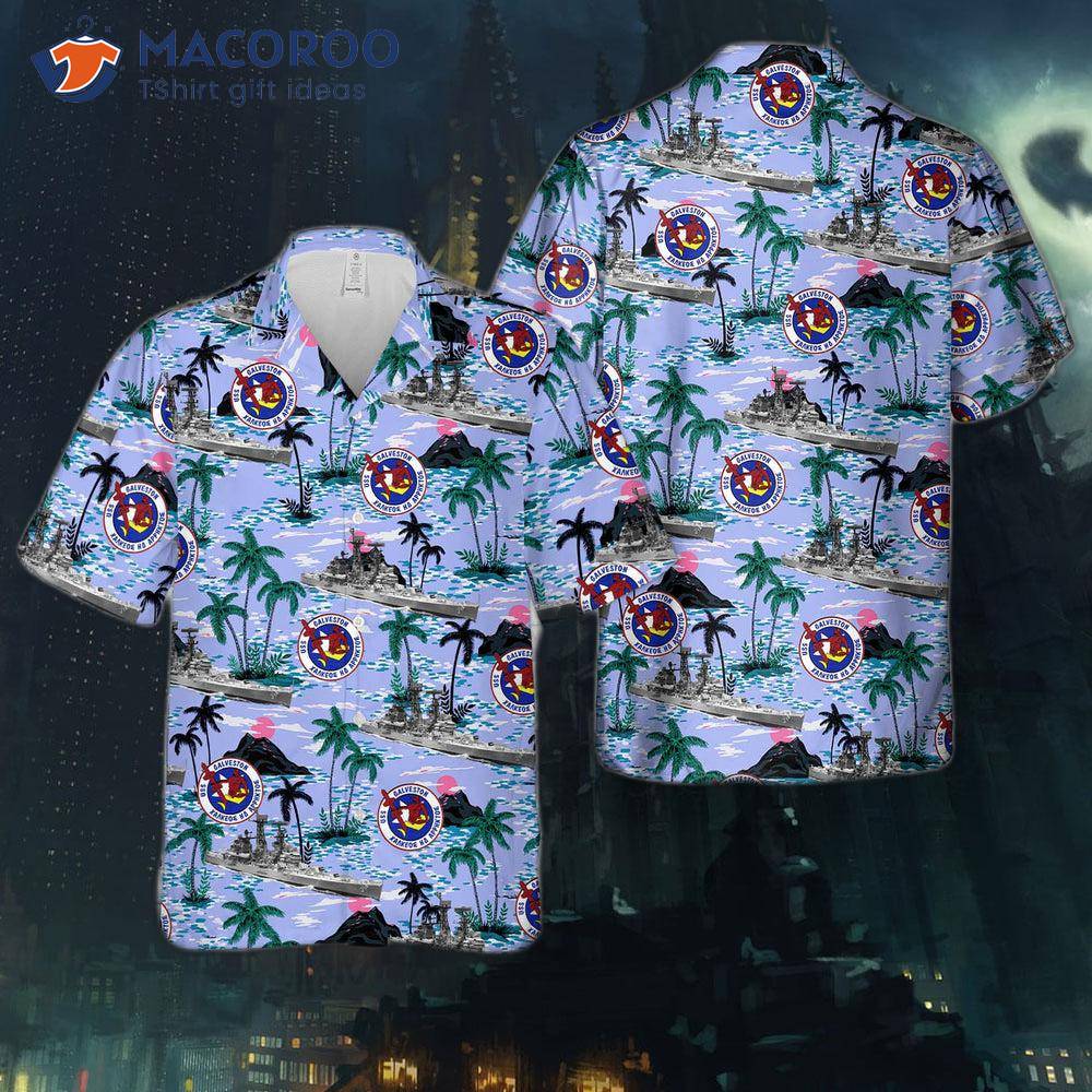 The U.s. Navy Uss Galveston (cl-93/clg-3) Hawaiian Shirt The U.s. Navy Uss Galveston (cl-93/clg-3) Hawaiian Shirt