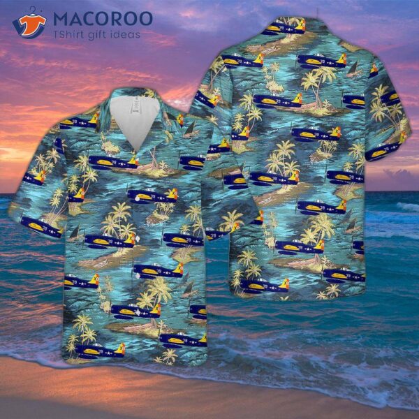 The U.s. Navy Vx-2 Grumman F8f-1d Bearcat Hawaiian Shirt.