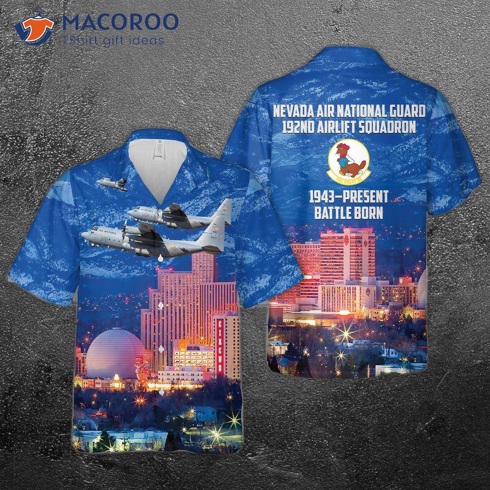 The Us Air Force Nevada National Guard 192nd Airlift Squadron’s C-130h Scathe View Aircraft, 79-0477, Is Wearing A Hawaiian Shirt. The Us Air Force Nevada National Guard 192nd Airlift Squadron’s C-130h Scathe View Aircraft, 79-0477, Is Wearing A Hawaiian Shirt.