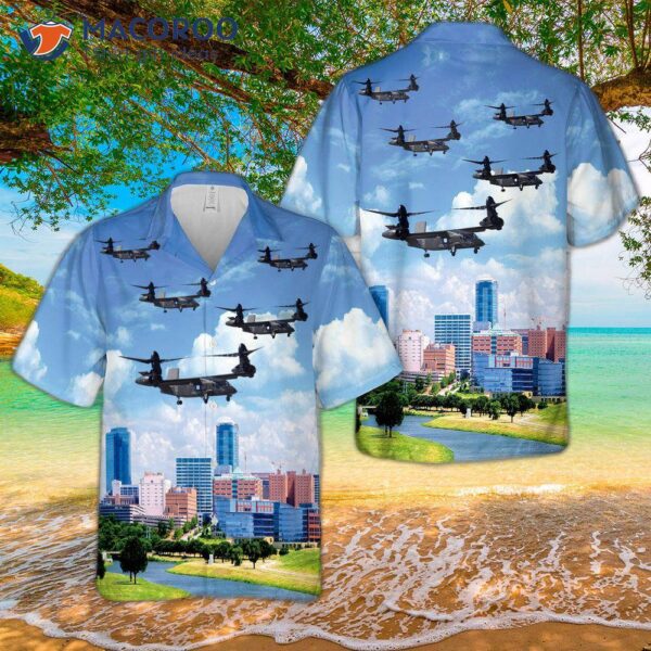 The Us Army Bell V-280 Valor Flew Over Fort Worth, Texas, Wearing A Hawaiian Shirt.