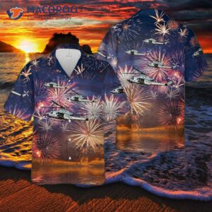 The Us Marine Corps Bell Uh-1y Venom (450) 4th Of July Hawaiian Shirt.