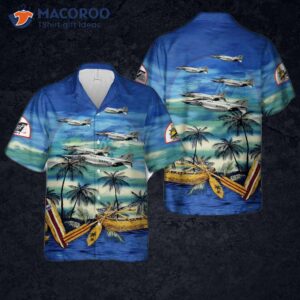 The Us Marine Corps Mcdonnell Douglas Rf-4b Phantom Ii Of Photo-reconnaissance Squadron 3 (vmfp-3) “eyes Corps” Hawaiian Shirt