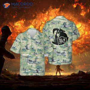 The Us Marine Corps Mv-22b Osprey Of Medium Tiltrotor Squadron 164 (vmm-164) Has A Hawaiian Shirt.