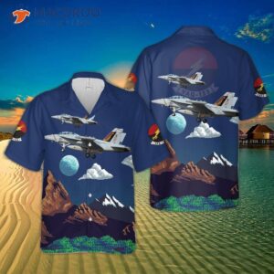 The Us Navy Boeing Ea-18g Growler Of Electronic Attack Squadron 133 (vaq-133) Wizards’ Hawaiian Shirt