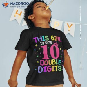 Peace Out Single Digits Retro Groovy 10th Birthday Girl Shirt