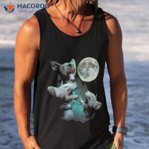 three hairless sphynx cats howl at moon 3 wolfs funny parody shirt tank top