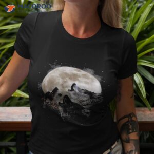 three wolves howling at the moon wolf lover shirt tshirt 3