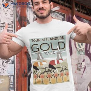 Tour Of Flanders : Abstract Surreal Gold Race Bicycle Racing Print Shirt