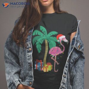 tropical pink flamingo hawaii summer xmas christmas in july shirt tshirt 2