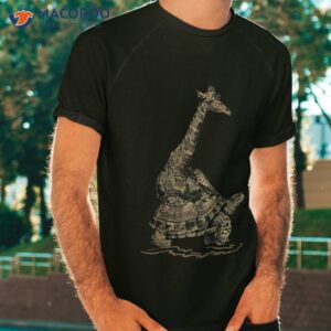 turtle riding tee zoo keeper gift vintage giraffe shirt tshirt 1