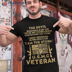 u s m c veteran i am the storm shirt gold foil effect tshirt 1