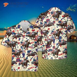 U.s. Thoroughbred Horse Racing, Fourth Of July Hawaiian Shirt