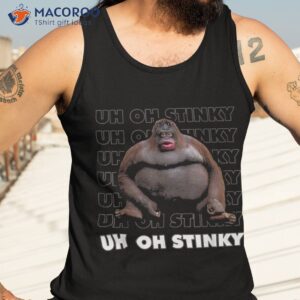 uh oh stinky poop meme funny monkey shirt tank top 3