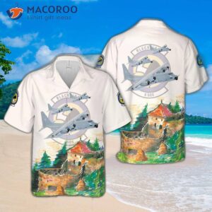 Us Air Force 8th Special Operations Squadron (8th Sos) Lockheed Martin Mc-130e Blackbirds Hawaiian Shirt