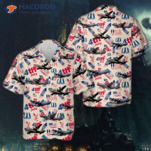 Us Air Force Lockheed Mc-130, 4th Of July Hawaiian Shirt