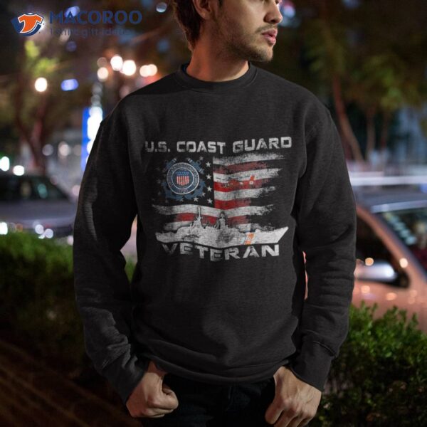 Us Coast Guard Veteran T Shirt Vintage Flag Tees