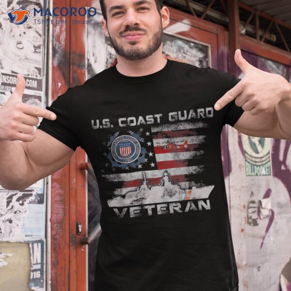 Us Coast Guard Veteran T Shirt Vintage Flag Tees