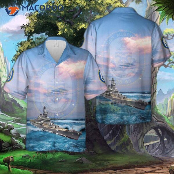 Us Navy Uss Missouri (bb-63) Hawaiian Shirt