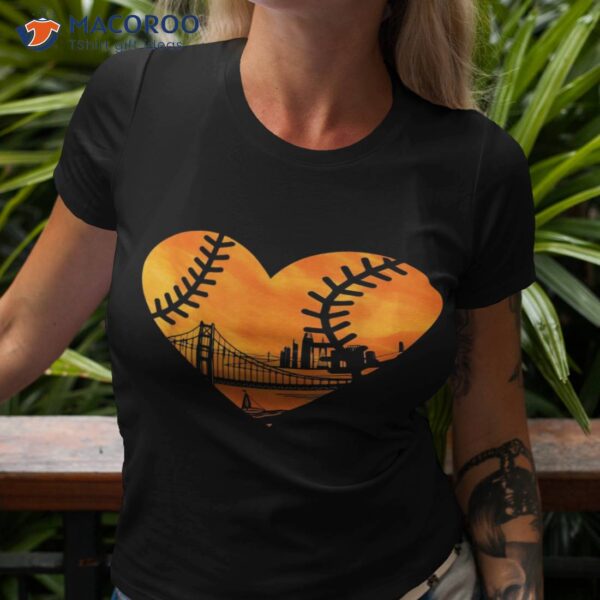 Us State San Francisco Baseball Vintage Heart Shirt