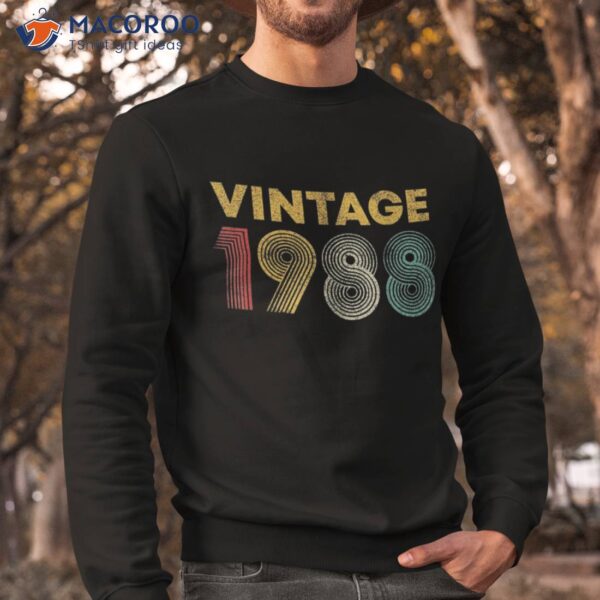 Vintage 1988 35th Birthday Gift 35 Years Old Shirt