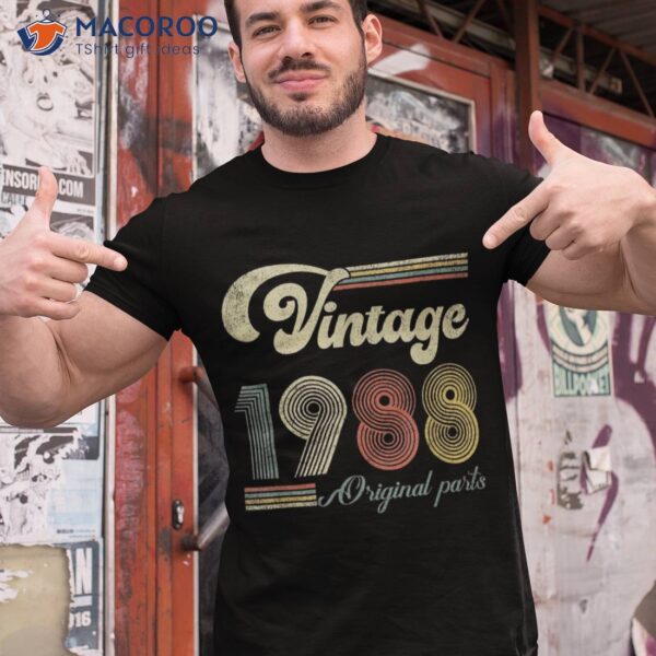 Vintage 1988 Birthday Shirt Retro 35th All Original Parts