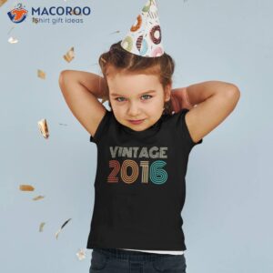 Vintage 2016 Made In 7th Birthday Gift 7 Year Old Shirt