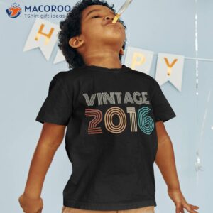 Vintage 2016 Made In 7th Birthday Gift 7 Year Old Shirt