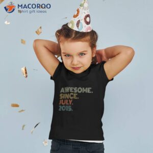 vintage awesome since july 2015 retro 8th birthday shirt tshirt 2