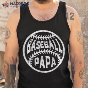 vintage baseball papa leopard love s fathers day shirt tank top