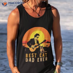 vintage best cat dad ever funny shirt tank top