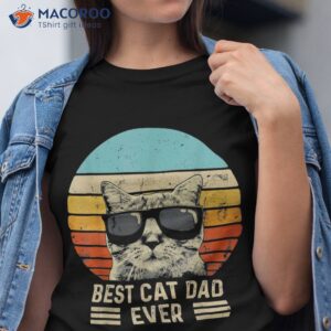 vintage best cat dad ever shirt funny daddy fathers day tshirt