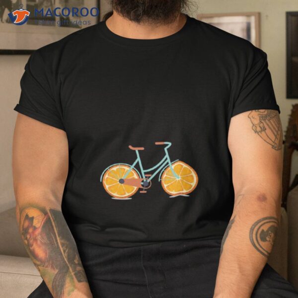 Vintage Bike Bicycle Flower Basket | Orange Fruit Shirt