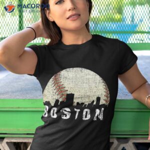 vintage boston cityscape baseball lover kids shirt tshirt 1