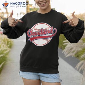 vintage cleveland cityscape baseball lover player and fans shirt sweatshirt