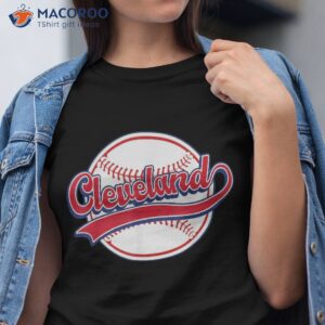 vintage cleveland cityscape baseball lover player and fans shirt tshirt