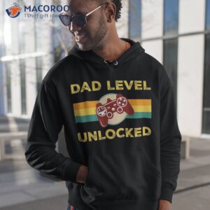 vintage dad level unlocked gifts for gamer daddy fathers day shirt hoodie 1