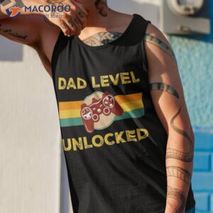 vintage dad level unlocked gifts for gamer daddy fathers day shirt tank top 1