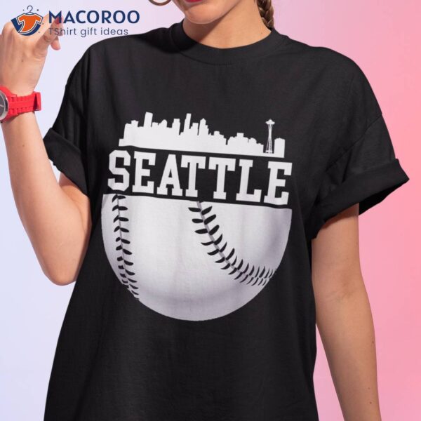 Vintage Downtown Seattle Shirt Baseball Retro Washington