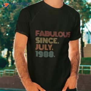 Vintage Fabulous Since July 1988 Retro 35th Birthday Shirt