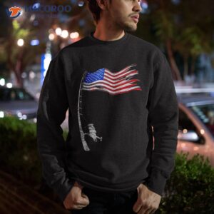 vintage fishing rod american flag funny gift shirt sweatshirt