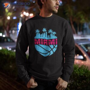 vintage miami florida cityscape retro basketball 80 s shirt sweatshirt