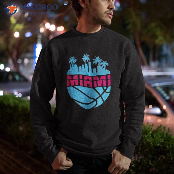 Vintage Miami Florida Cityscape Retro Basketball 80’s Shirt